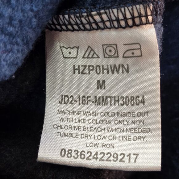 WRANGLER Premium Quality Flannel Men's Medium Fleece Blue Plaid Button Up - Picture 6 of 10